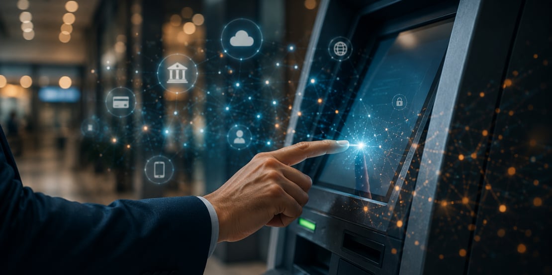 person using an atm machine